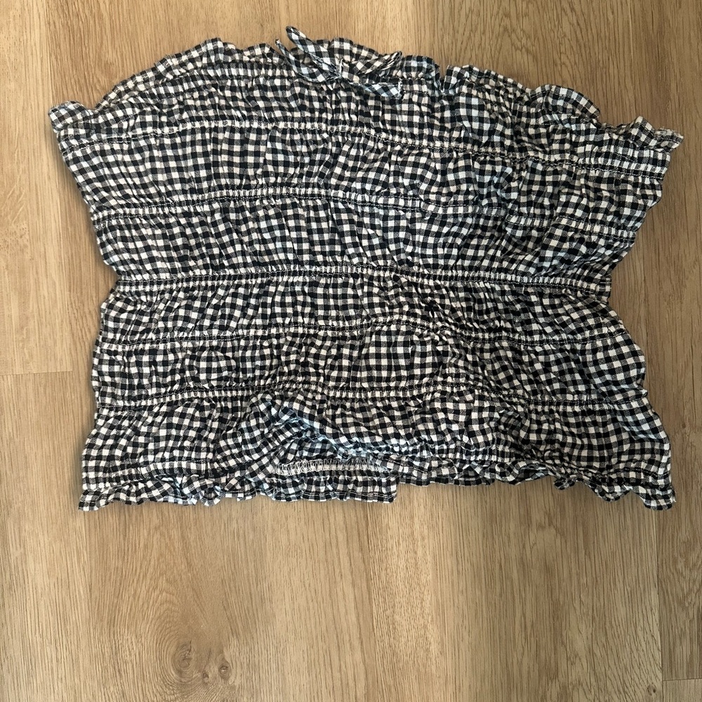 Black and White Checkered Women's Top